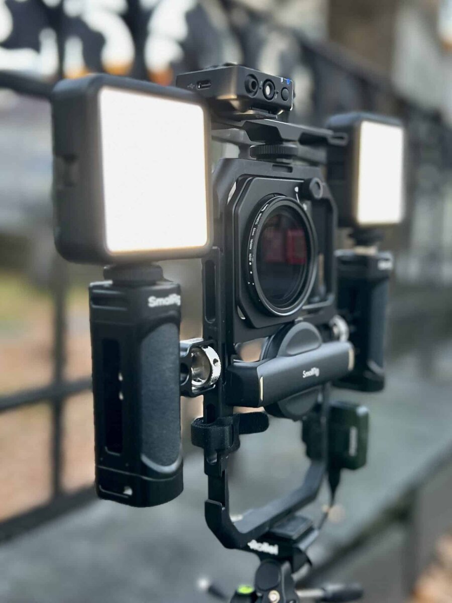 Profesjonelt kameraoppsett for videofilming