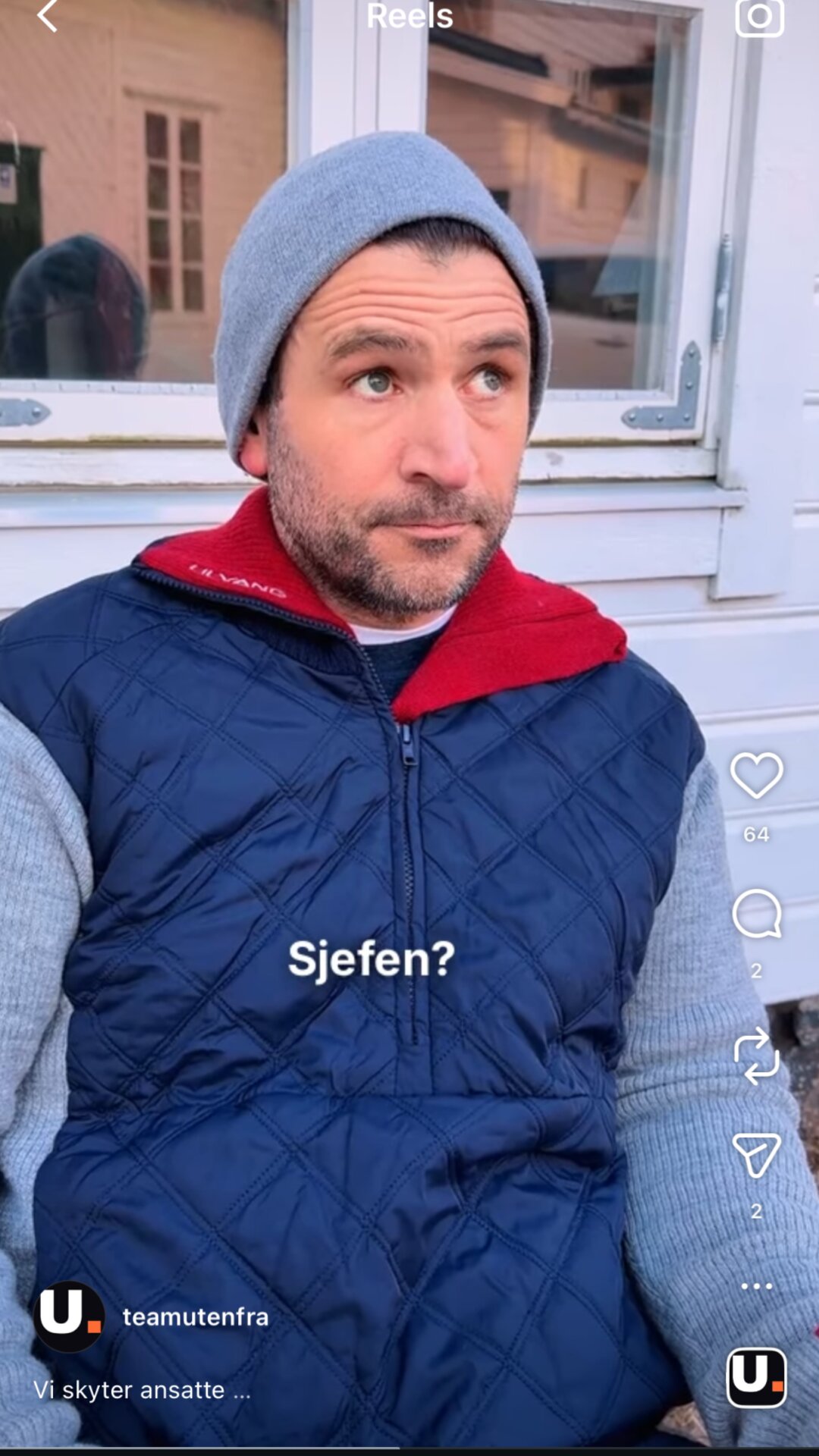 Mobiltelefon med publisert reel på Instagram