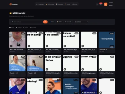 Oversikt over publisert innhold i Innsiden