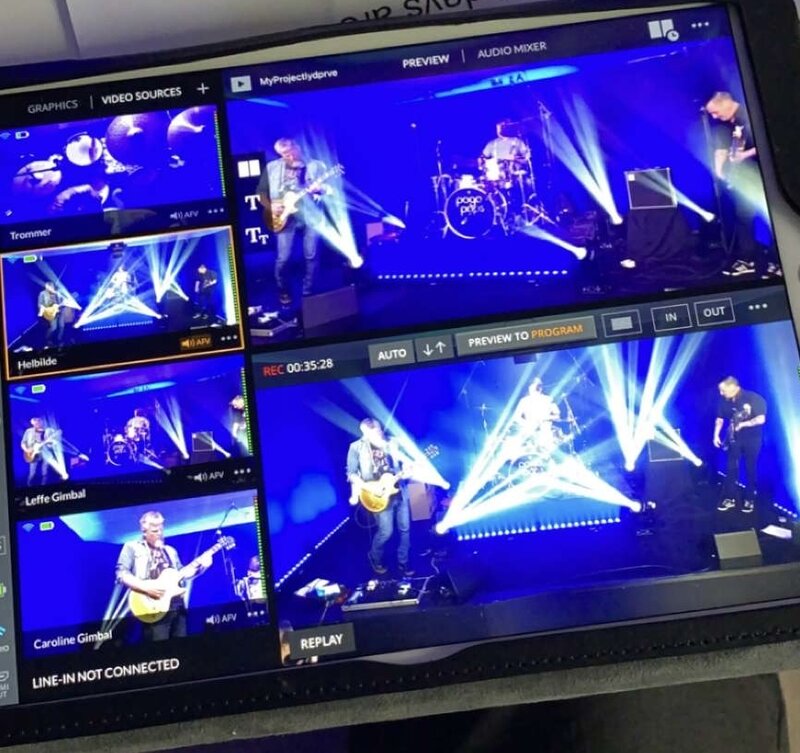 Frank Hammersland og Pogo Pops på scenen - livestream produksjon på Fanatorget